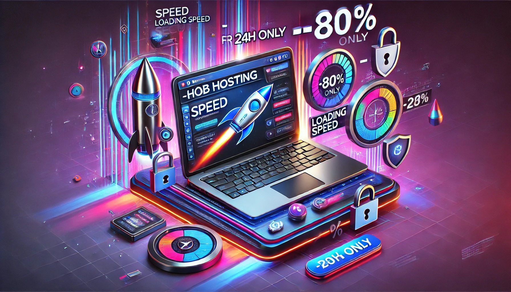 Offre spéciale Hostinger : -80% pendant 24H sur l'hébergement web. Illustration d'un ordinateur affichant un site web en construction, avec des icônes de rapidité, sécurité et performance. Promotion exclusive à ne pas manquer