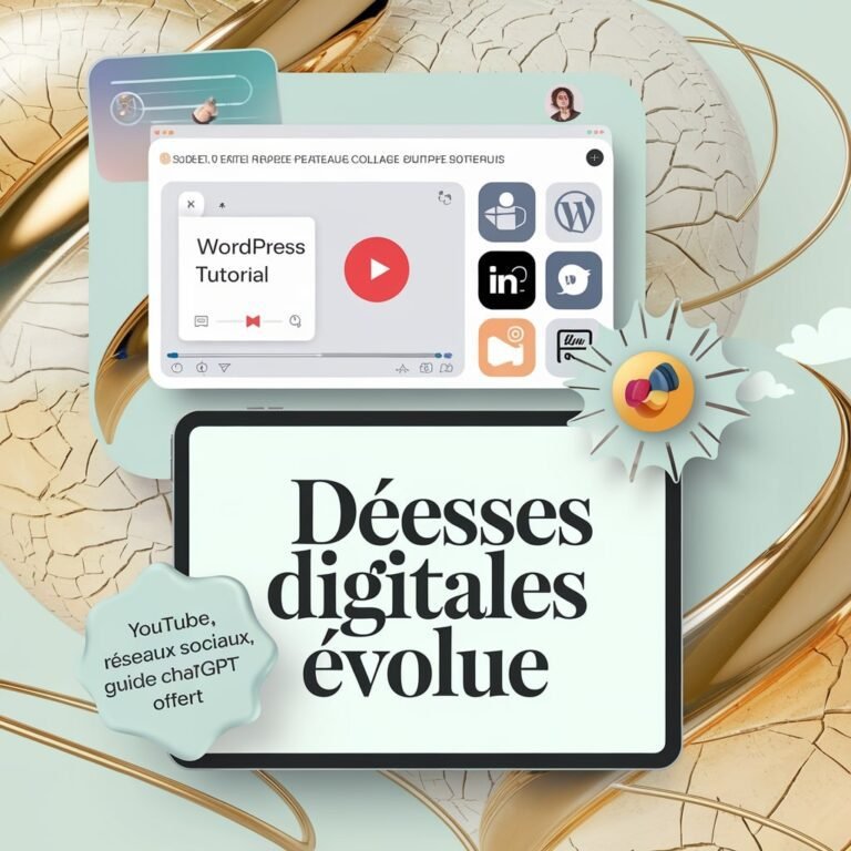 Femme digital nomad créant du contenu YouTube avec vue inspirante.