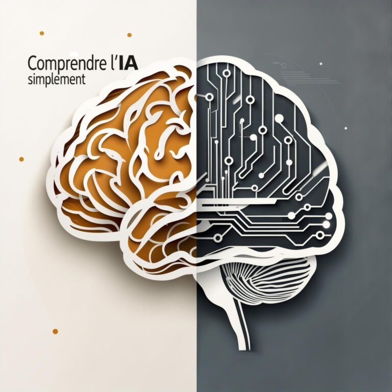 Visuel conceptuel représentant la compréhension simple de l’IA.