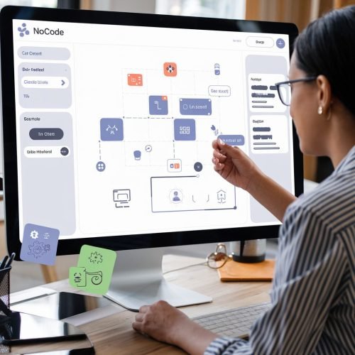 Interface intuitive d'un outil NoCode permettant d'automatiser des tâches digitales